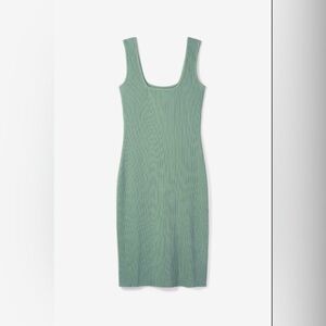 Climax | sleeveless knit rib dress cotton blend sage green | size M